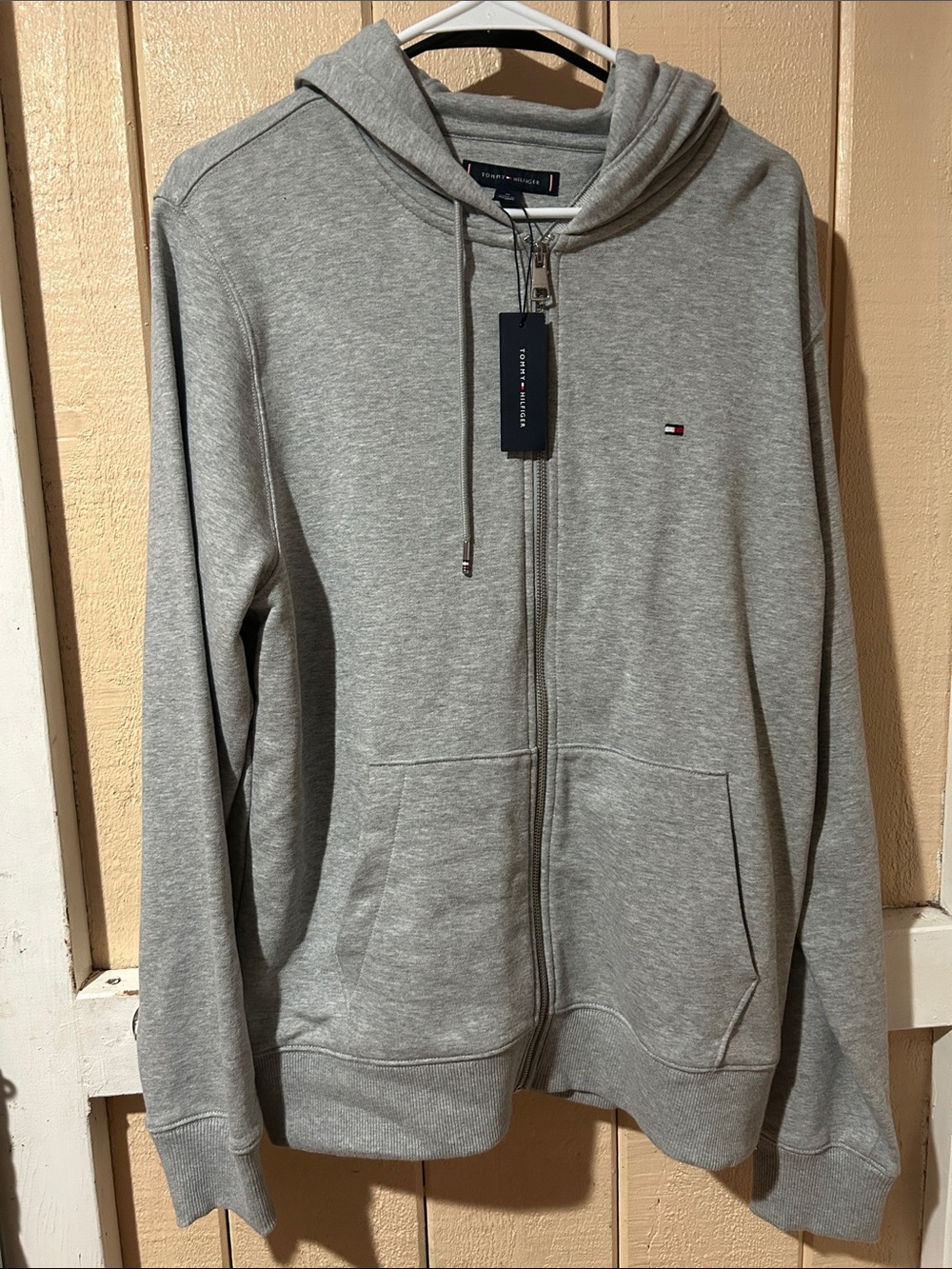 Tommy Hilfiger Light Gray Zip-Up Hoodie